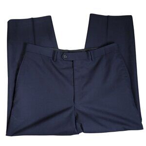 Lauren Ralph Lauren Men Navy Blue Dress Pants 34x 26.5 Total Comfort Wool
